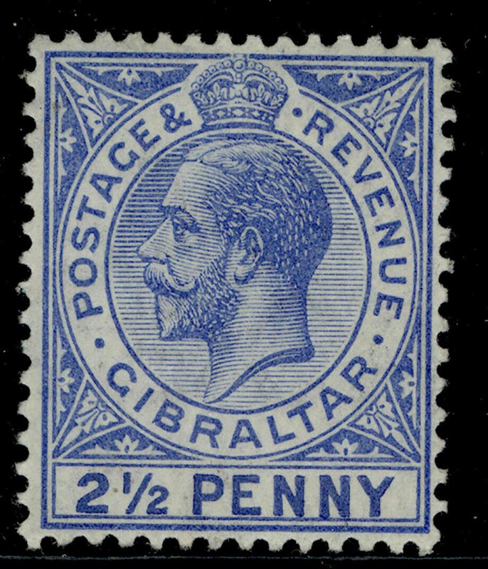 GIBRALTAR SG79ba, 2½d pale ultramarine, LH MINT. Cat £300. LARGE '2' in '½'