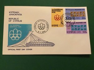 Cyprus First Day Cover Montreal Olympics 1976 Stamp Cover R43140