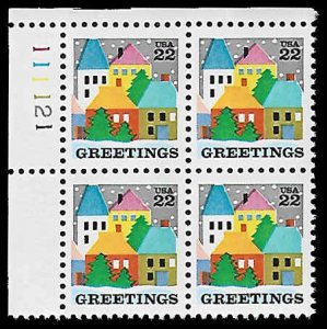 PCBstamps   US #2245 PB 88c(4x22c)Christmas, Village Scene, MNH, (PB-1b)