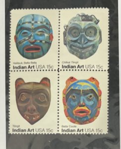 US 1980 Indian Art #1834-7 se-tenat blk of 4 mint