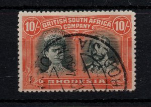 Rhodesia 1910-13 10/- dp myrtle & orange SG163 good CDS used WS38903