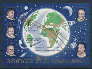 [20616] Jordan 1964 Space Travel Overprint Gordon Cooper IMperf. Sheet MNH