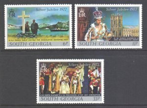 Falkland Is South Georgia Scott 48/50 - SG50/52, 1977 Silver Jubilee Set MNH**