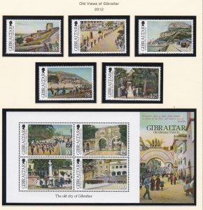 Gibraltar # 1341-1345, 1346, Old Views of Gibraltar, Mint NH, 1/2 Cat.