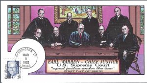 Collins Designed/Painted Earl Warren Supreme Court FDC!!