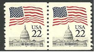 US #2115, Flag over Capitol, Mint NH - Pair