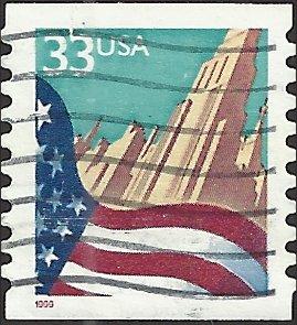 # 3281c USED FLAG AND CITY SMALL DATE