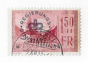 Liechtenstein Sc #020  1.50 Fr  used FVF