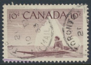  Canada  Sc# 351  Used Eskimo Kayak   1955  see details  / scans