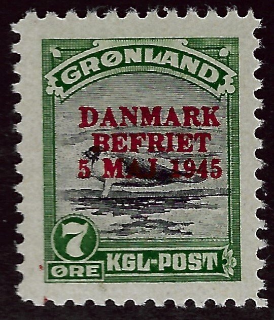 Nice Greenland #21 MNH VF Typical extra Ink... SCV$130.00..High Value INK!