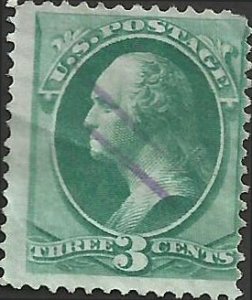 # 147 Green Used Odd Ink On Reverse George Washington