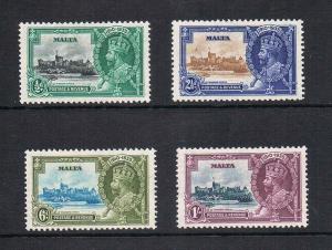 Malta 1935 Silver Jubilee Sc 184-187 set of 4 MH 