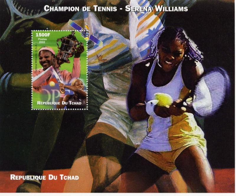 Chad 2002 Serena Williams Champion of Tennis S/S perforated MNH VF