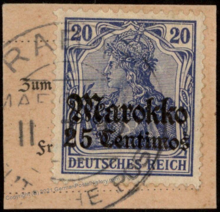 Germany 1911 RABAT Morocco Marokko Mi49 USED 102555