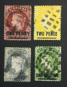 MOMEN: ST HELENA SG #27-30 P14 1880 CROWN CC USED LOT #60464