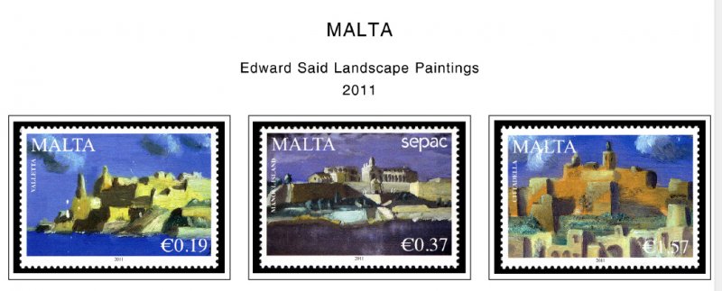 COLOR PRINTED MALTA 2011-2020 STAMP ALBUM PAGES (87 illustrated pages)