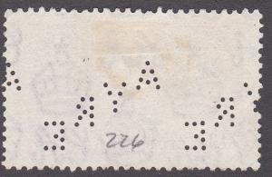 Newfoundland # 226, Silver Jubilee, Used - Perfin