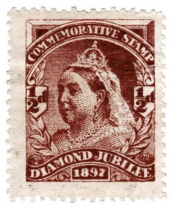 (I.B) QV Cinderella : Unofficial Diamond Jubilee Issue ½d (1897)