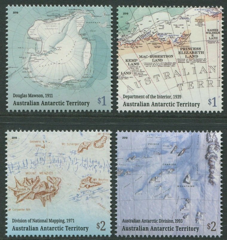 MAPPING THE AUSTRALIAN ANTARCTIC TERRITORY 2019 - MNH SET OF FOUR (G122)