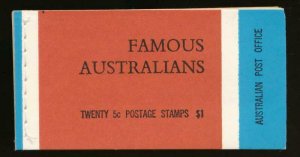 AUSTRALIA SG. SB44 $1 BOOKLET, MINT NH, FAMOUS AUSTRALIANS