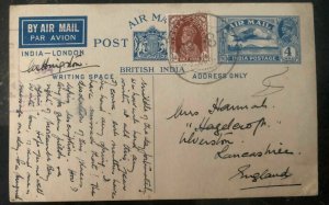 1941 MEF Eritrea India Stationary Postcard Cover To Lancashire England