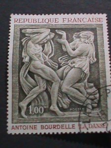 ​FRANCE-PROMOTION-SALE-JUMBO-LARGE STAMPS-1 1/2 X 2  NUDE ARTS  USED-VF