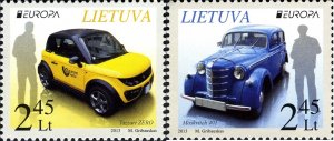 Lithuania 2013 MNH Stamps Scott 997-998 Europa CEPT Cars Postal Van