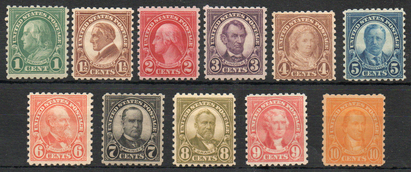 581 - 591 F/VF OG NH, terrific color set! v3374 | United States ...