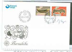 Faroe Islands 191-192 FDC Signed by Bardour jakupsson