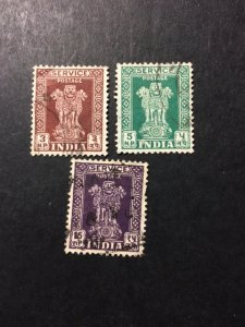 India sc O139,O140,O143 u  wmk 324