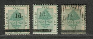 Orange River Colony Sc#17, 20-21 M+U/H/F-VF, Partial Set, 17 NG, Cv. $495