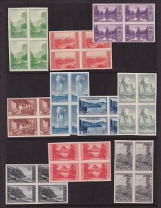 1934 Imperf Farley National Parks Sc 756-765 NGAI blocks of 4, fresh set of 10