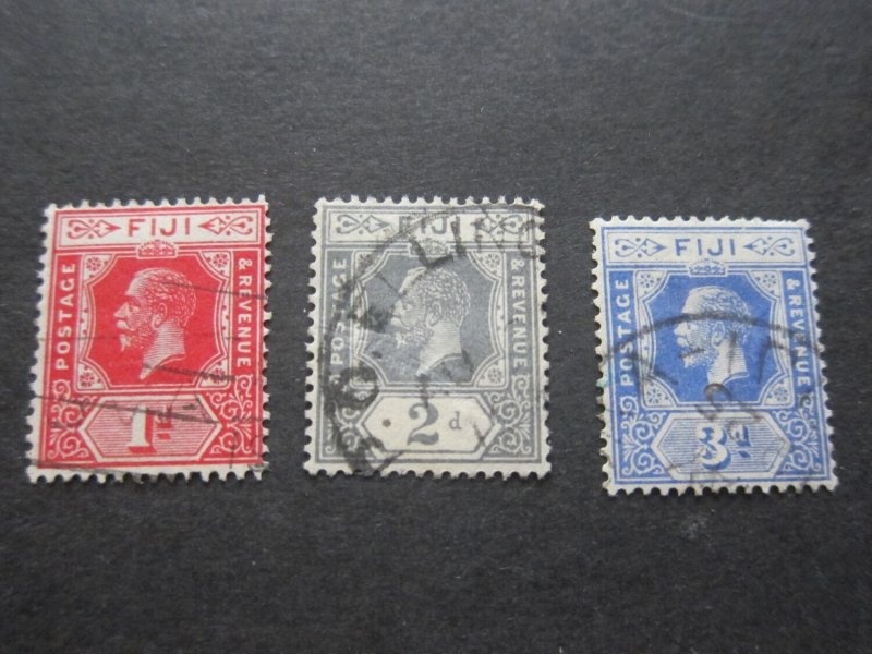 Fiji 1922 Sc 95,98,99 FU