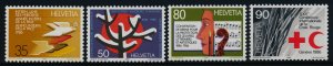 Switzerland 799-802 MNH Red Cross, International Peace Year, Berne Convention