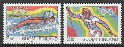 1992 Finland - Sc 878-9 - MNH VF - 2 single - 1992 Olympic Games