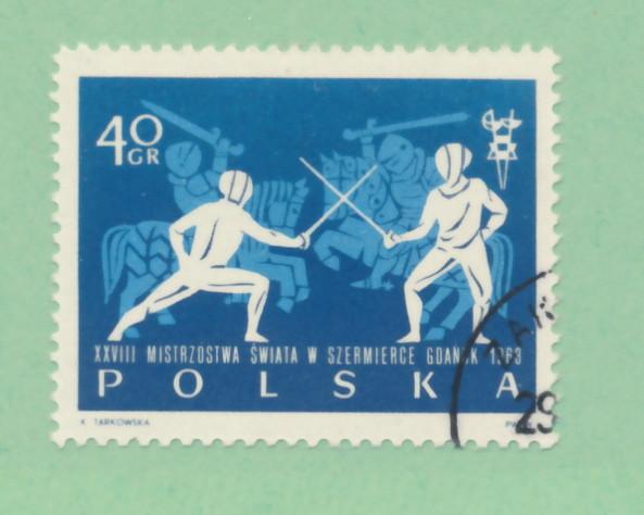 Poland 1963  Scott 1147 used - 40g, Fencing championships