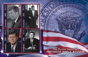 Grenada 2010 - John F. Kennedy Election - Sheet Of 4 Stamps - Scott #3751 - MNH