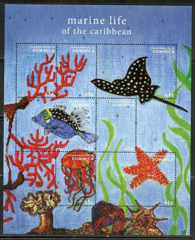DOMINICA MARINE LIFE OF THE CARIBBEAN SHEET MINT NH  