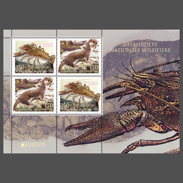 Liechtenstein Stamps 2021-Europe-Endangered wildlife.Full sheet (2x2) mint **