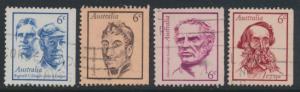 Australia  Sc# 454-457 Prime Minister set of 4- 1972 Used Booklet stamps see ...
