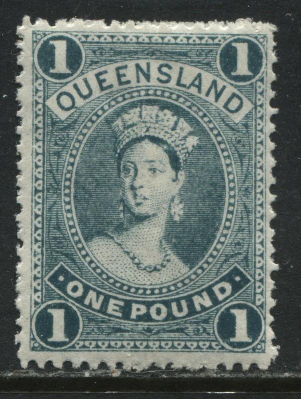 Queensland QV 1907 £1 green mint o.g.