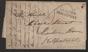 $Scotland 1833 Stampless cover+contents