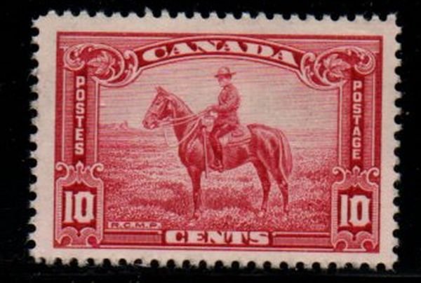 Canada Sc 223 1935 10c RCMP Officer on Horse stamp mint VF NH