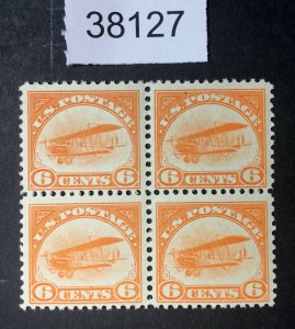 MOMEN: US STAMPS   #C1 MINT OG NH BLOCK $440 POST OFFICE FRESH LOT #38127