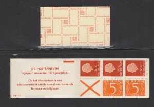 Netherlands #PB11av (1971 booklet with #346e) VFMNH counting mark CV €15.00+