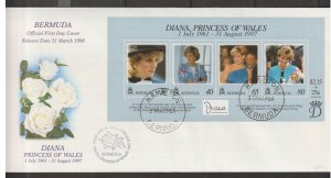 1998 Bermuda - Sc 753 - FDC - 1 MS - Diana
