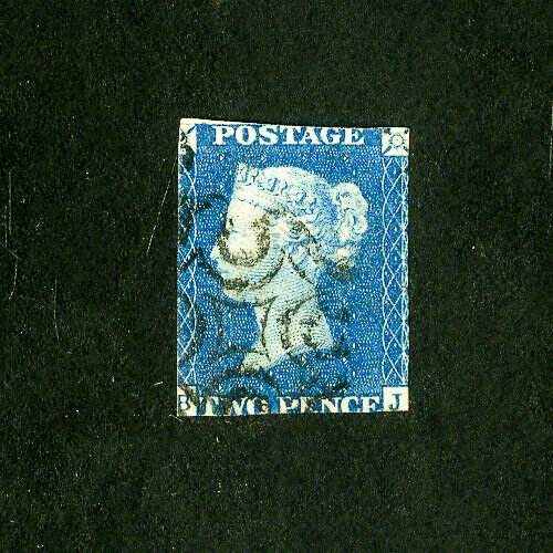 Great Britain Stamps # 2 AVG Light cancel Scott Value $700.00