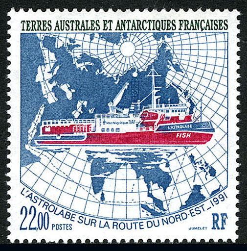 FSAT TAAF 193, MNH. L'Astrolabe on Northeast Route. Map, 1993