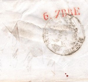 LEVANT Cover *DISINFECTED MAIL* Semlin BOHEMIA (Serbia) Cachet 1841 Italy MA976