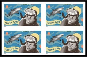 US Eugenie Clark Imperf NDC Block of 4 Stamps MNH 2022 Ships after 8 May.